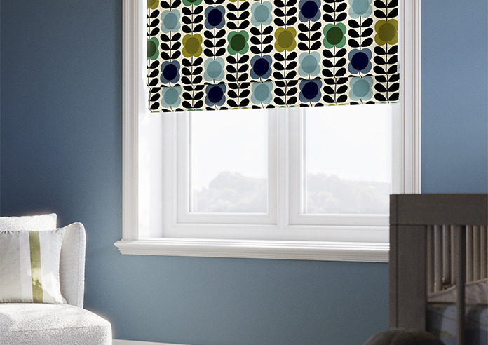 Orla Kiely Spot Flower Stem, Blue & Green - Roman Blind - Image 5